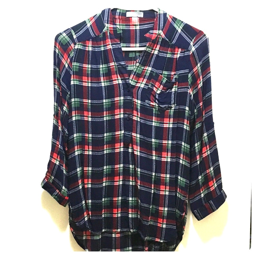 Market & Spruce Plaid top